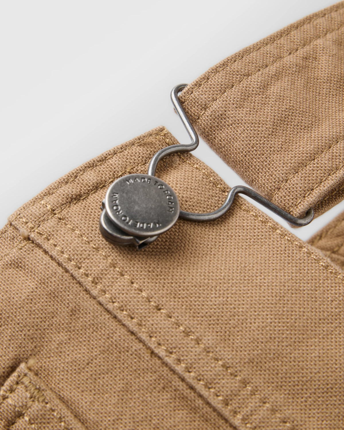 Vantage Cotton Canvas Dungaree - Caramel - Flatlay