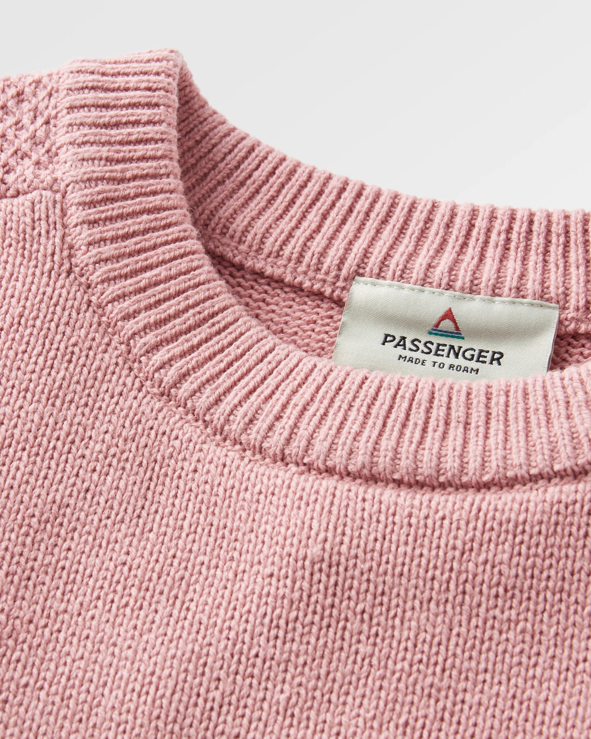 Cove Organic Cotton Knitted Jumper - Pink Haze - Flatlay