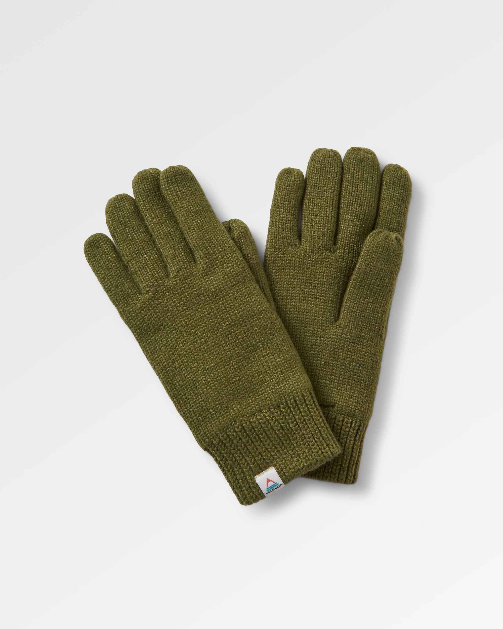 Gale Recycled Knitted Gloves - Khaki - Flatlay