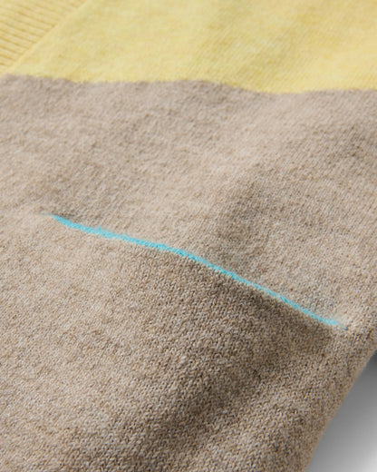 Scenic 'Light' Long Knitted Cardigan - Scenic Yellow - Flatlay