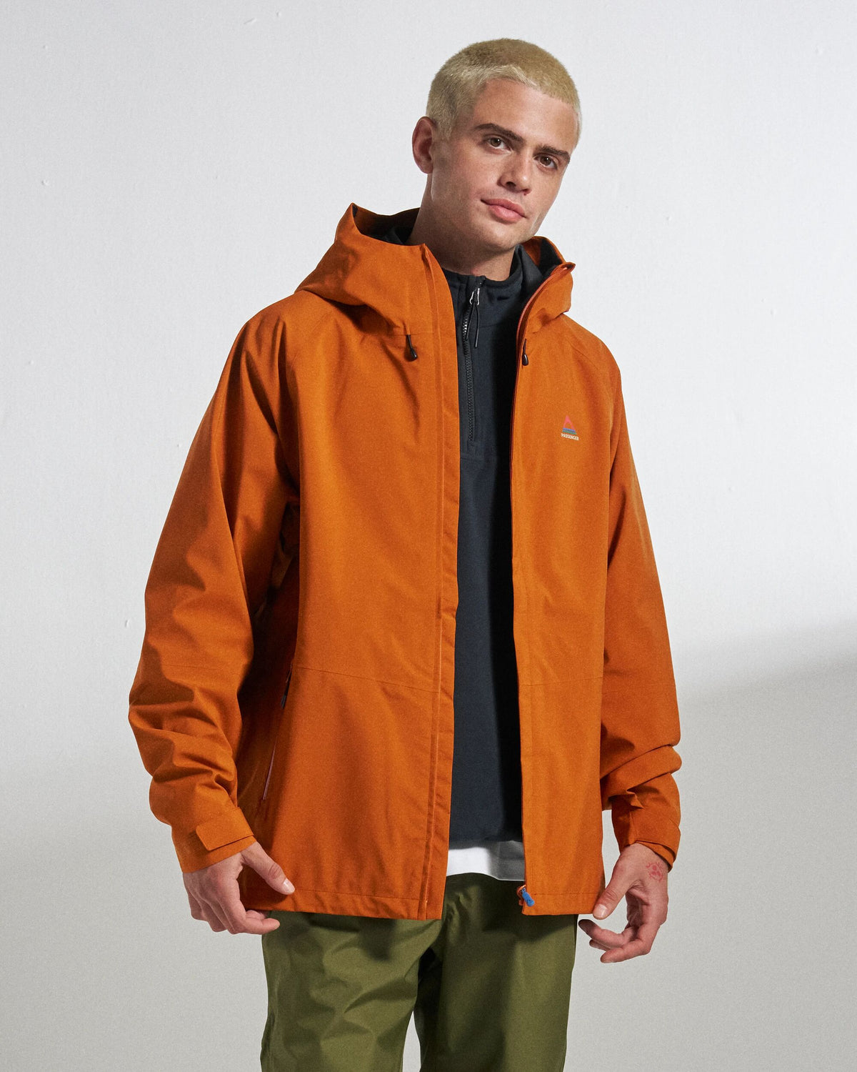 Five Season Waterproof Jacket - Sunset Orange - Studio Model