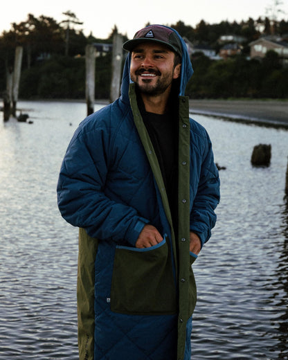 Campscape Recycled Fleece Lined Parka - Khaki/Dark Denim - Lifestyle - Male