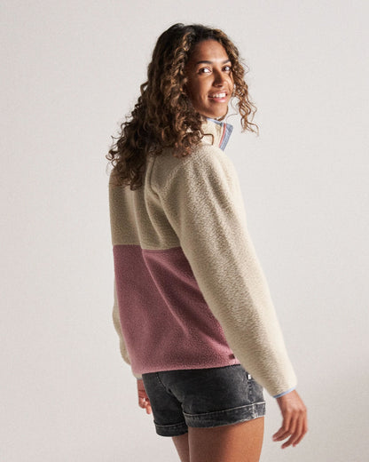Home Recycled Sherpa Fleece - Oatmeal/Pink haze - Studio Model