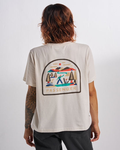 Lost Patch Women's Organic Cotton T-Shirt - White Sand - Studio Model