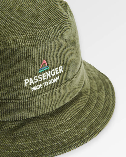 Forest Recycled Cord Bucket Hat - Khaki - Flatlay