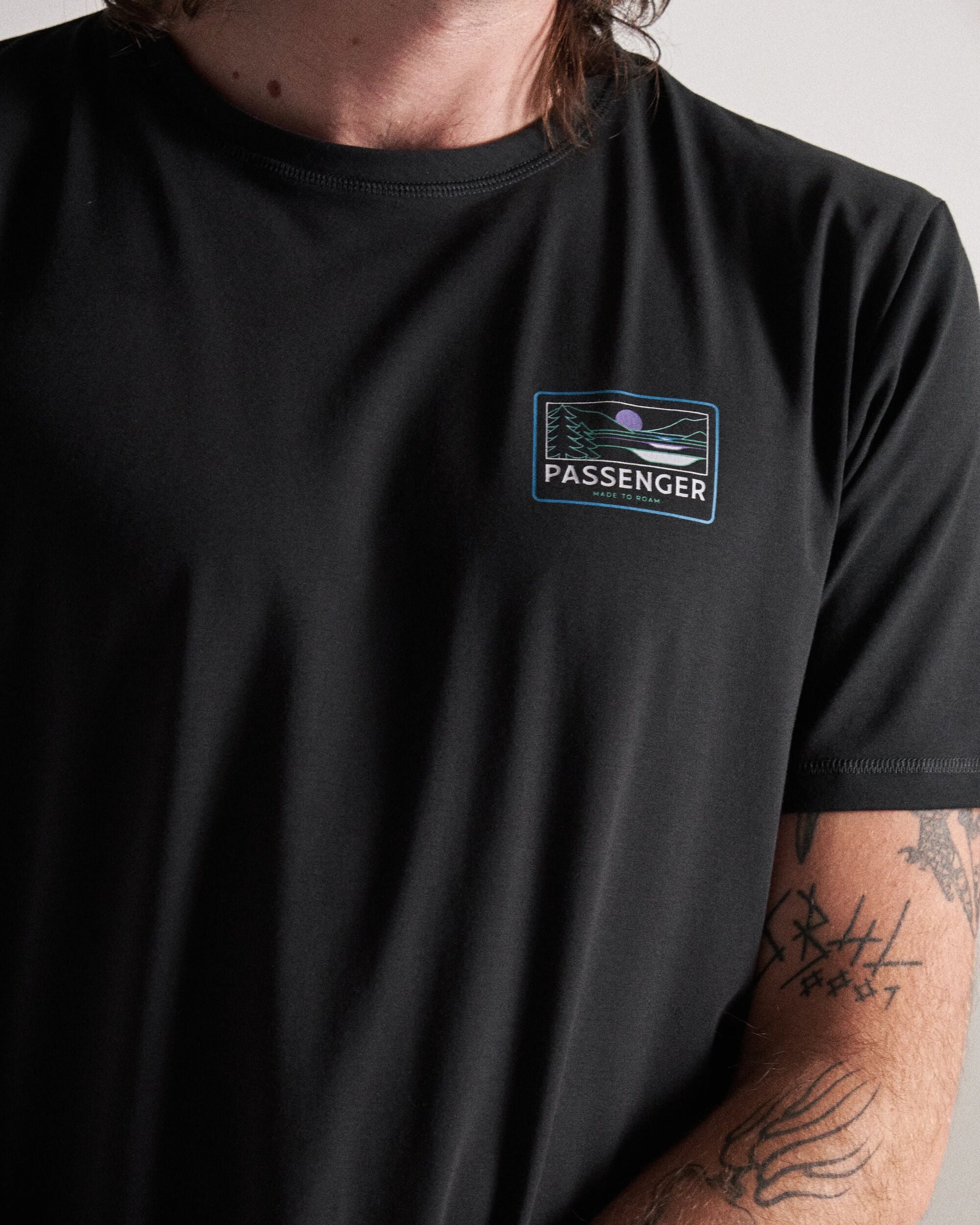 Roamer Men's Recycled Active T-Shirt - Black - Studio Model