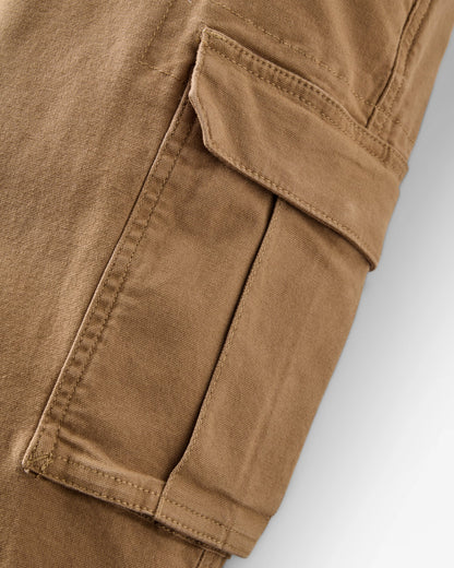Lakeside Cargo Cotton Trouser - Caramel - Flatlay