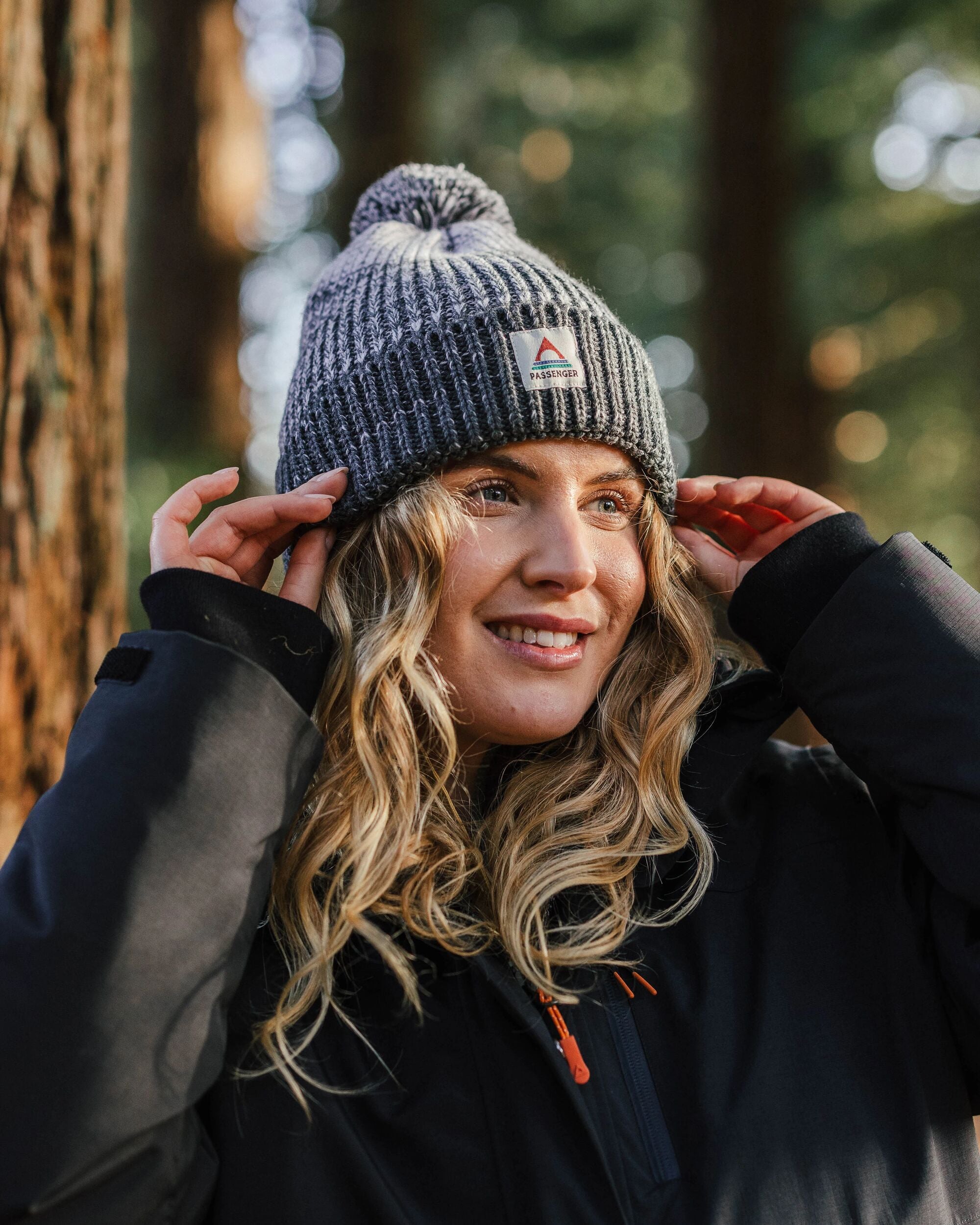 Crag Recycled Bobble Hat - Charcoal/Stone - Lifestyle - Female