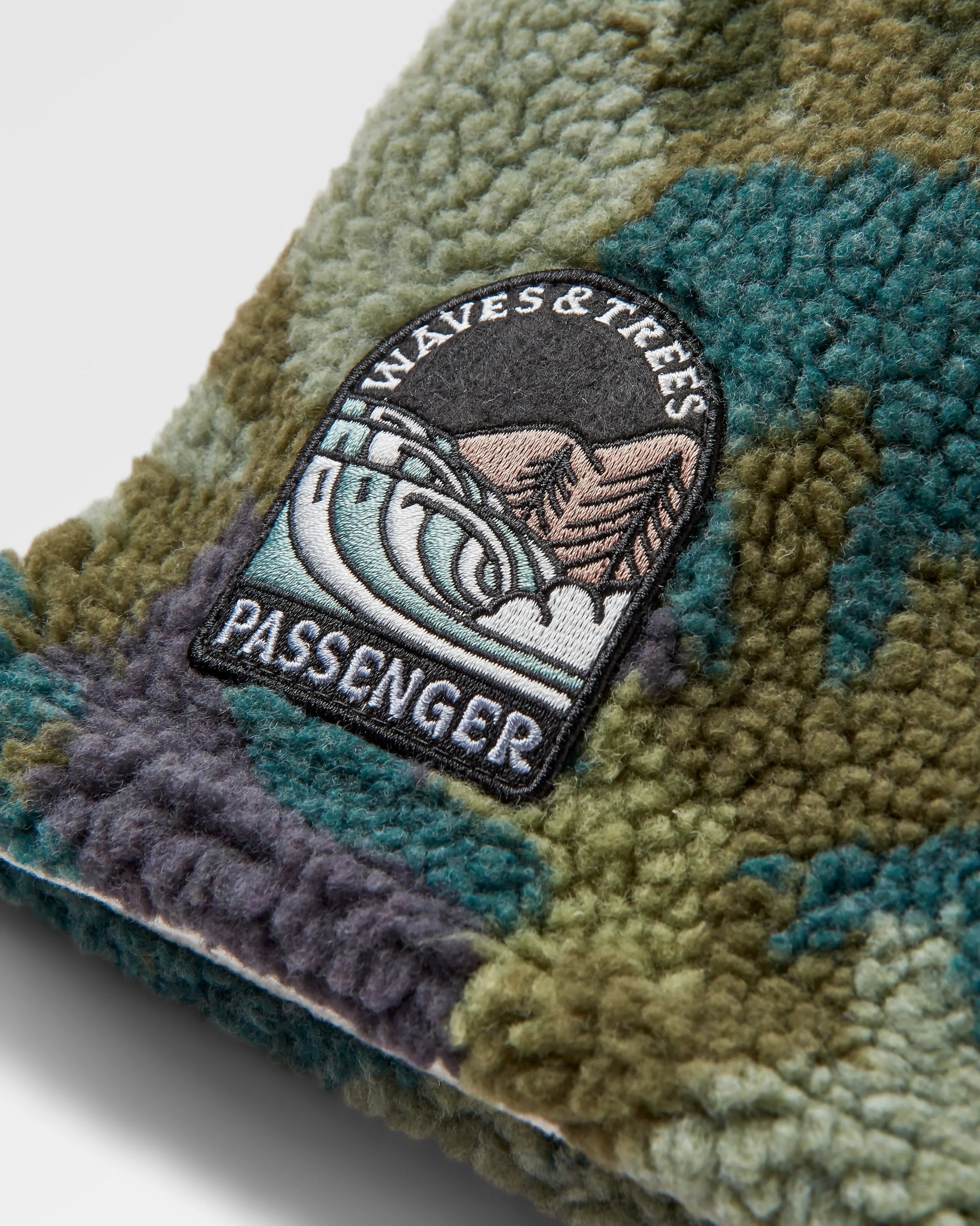 Mulled Recycled Sherpa Fleece Snood - Alpine Camo Khaki - Flatlay