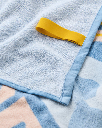 Tideline Organic Cotton Beach Towel - Faded Denim - Flatlay
