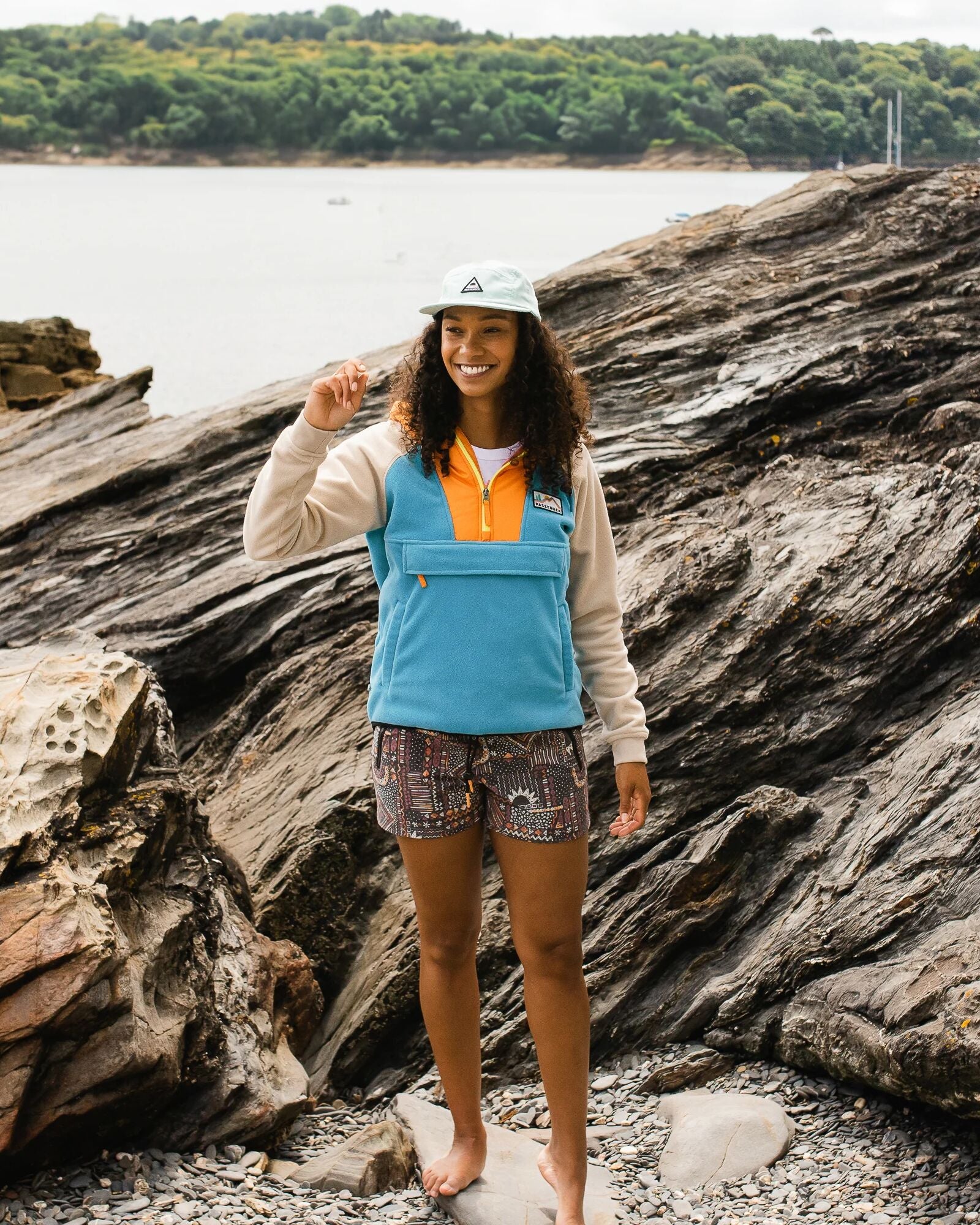 Alexander Recycled Polar Hooded Fleece - Blue Pool - Lifestyle