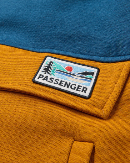 Wildedge Recycled Cotton Hoodie - Dark Denim/Retro Orange - Flatlay