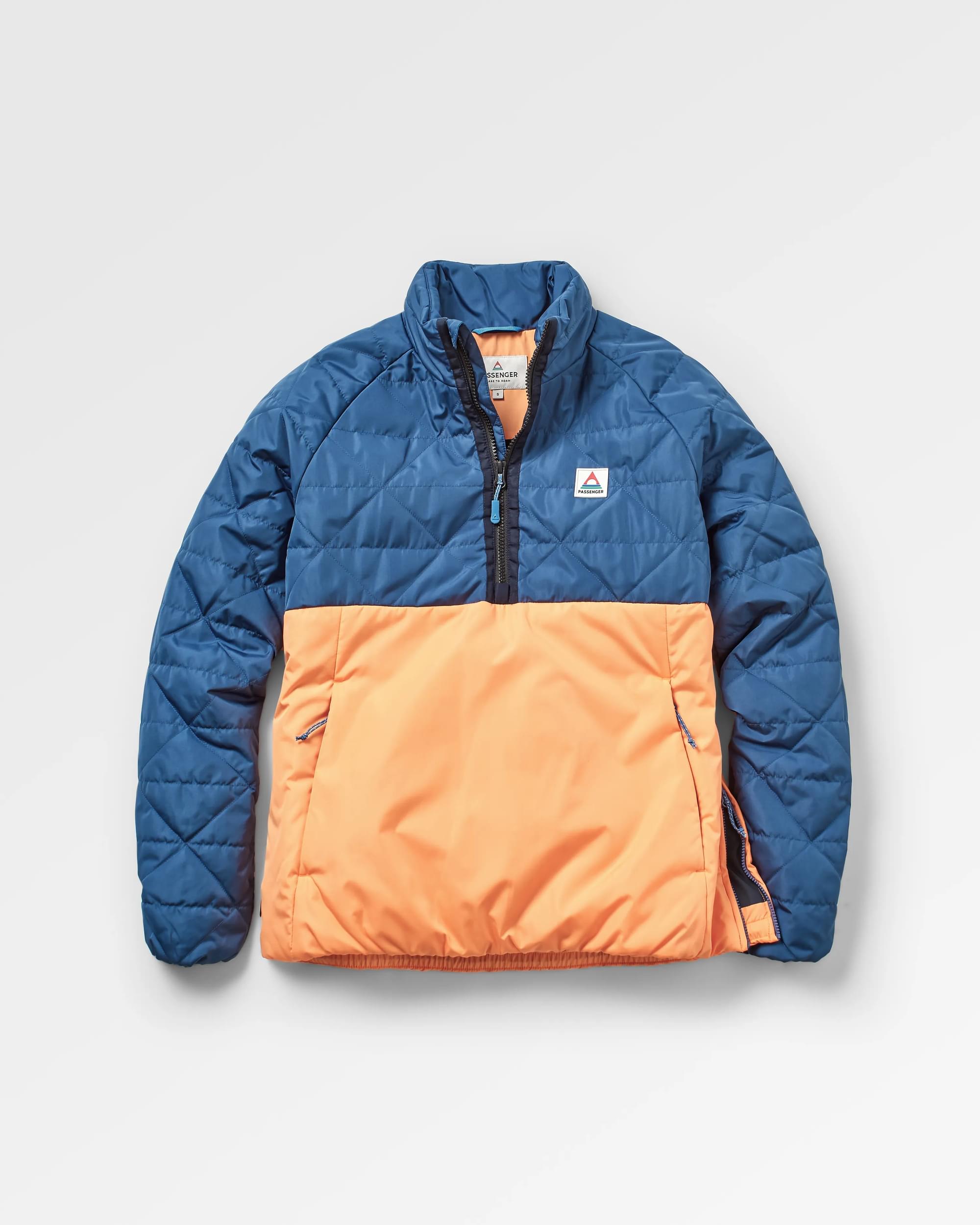 Trace Recycled Thermore® Insulated Jacket - Dark Denim/ Apricot - Flatlay