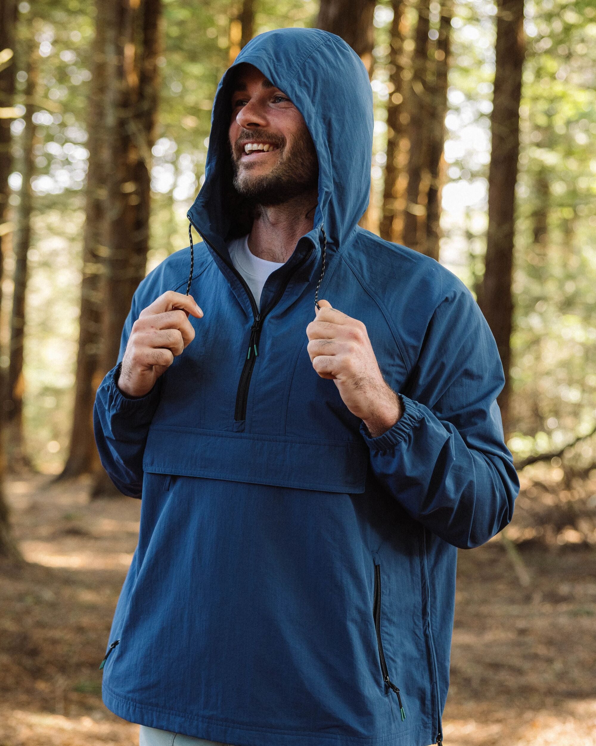 Seek Out Water Resistant Anorak - Dark Denim - Lifestyle