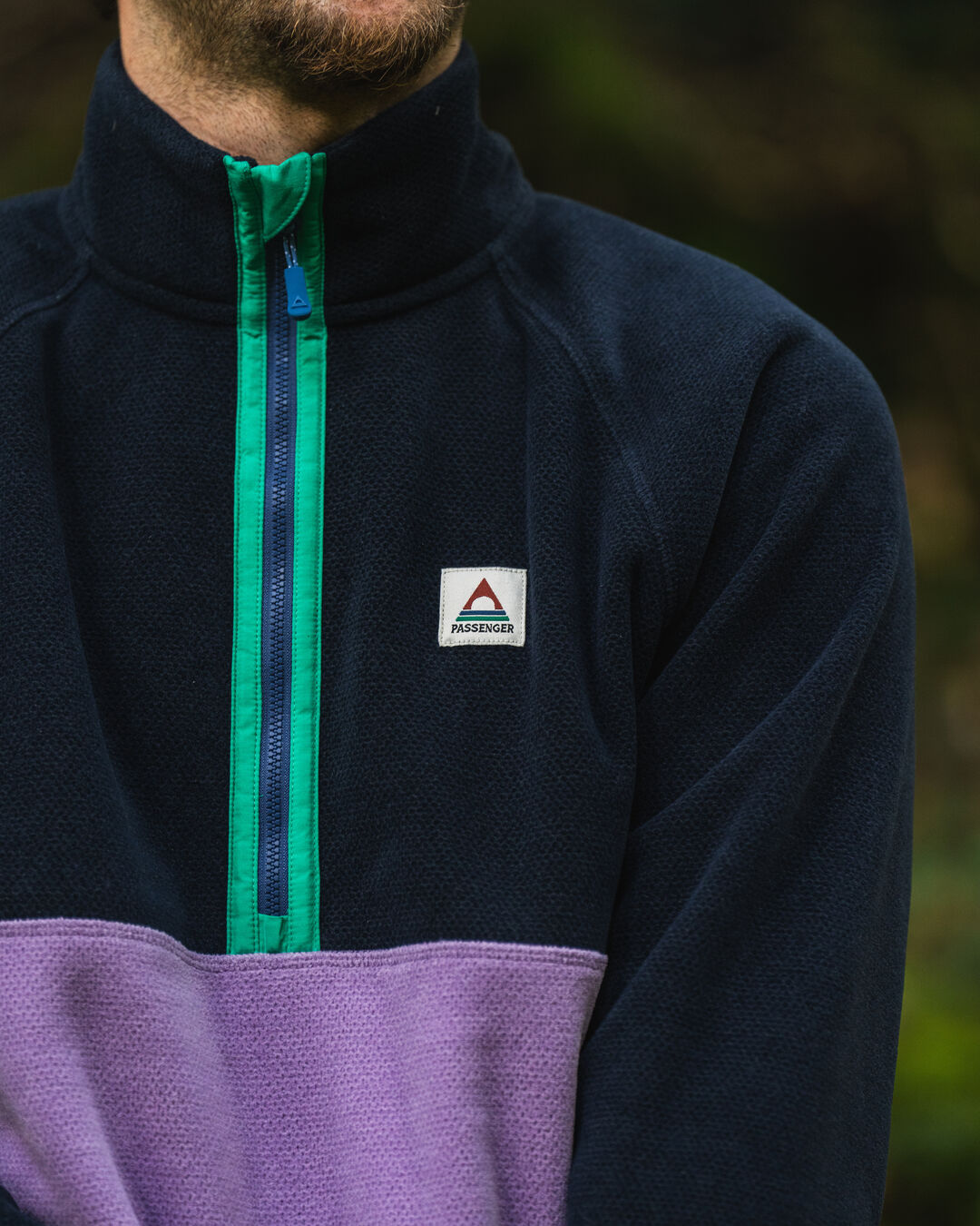 Men's Highland Recycled Polartec® Fleece - Lilac/ Deep Navy - Lifestyle