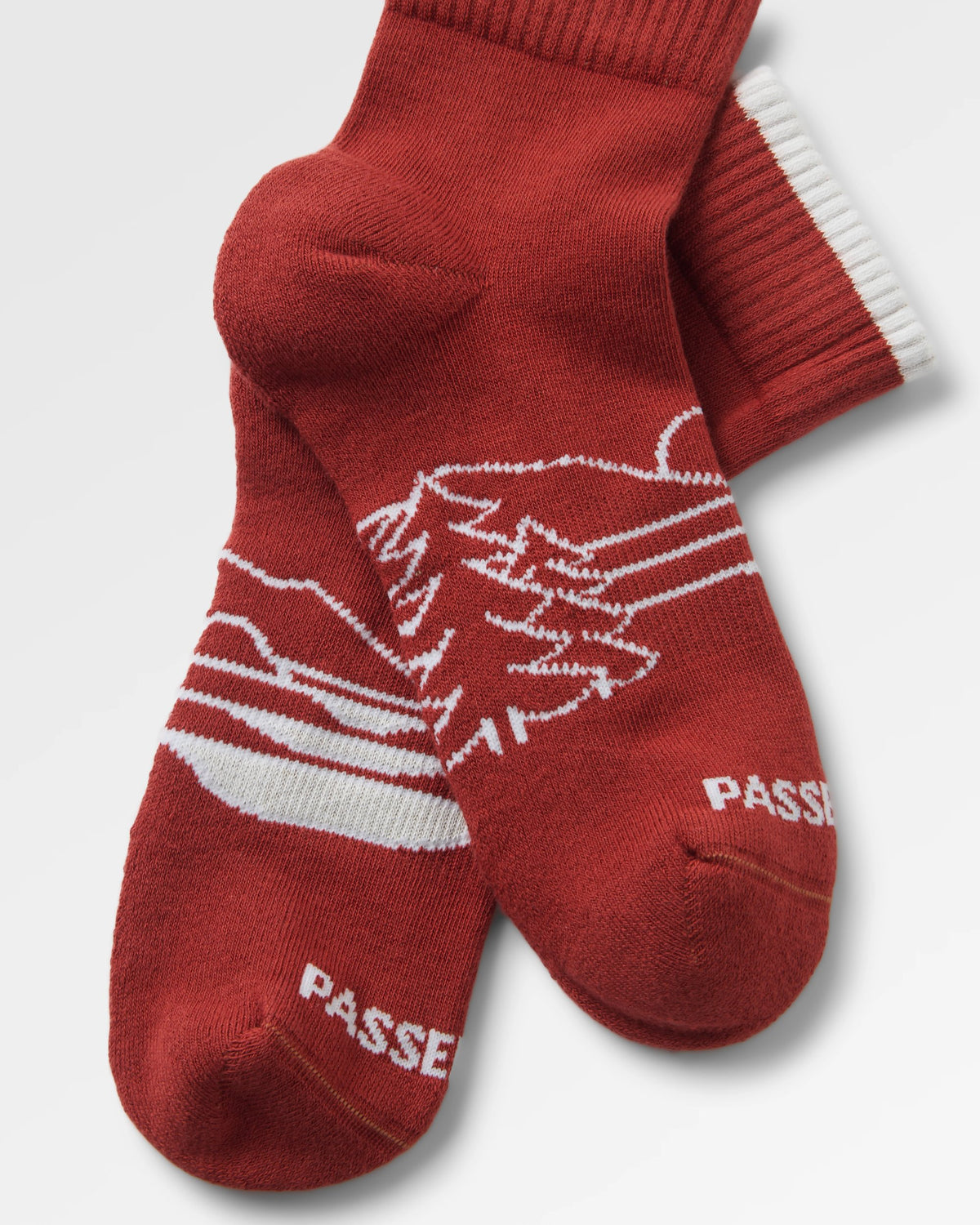 Two Step Ankle Socks - Dark Rust - Flatlay