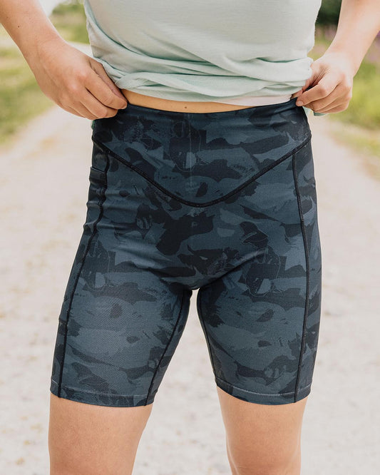 Route Recycled Cycling Short - Black Abstract