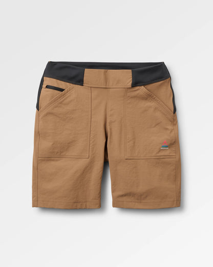 Ridescape Women's Active Short - Caramel Brown - Flatlay