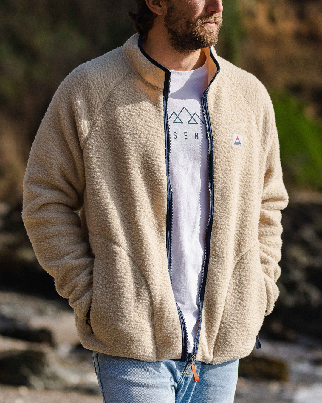 Tripper Full Zip Sherpa Fleece - Oatmeal