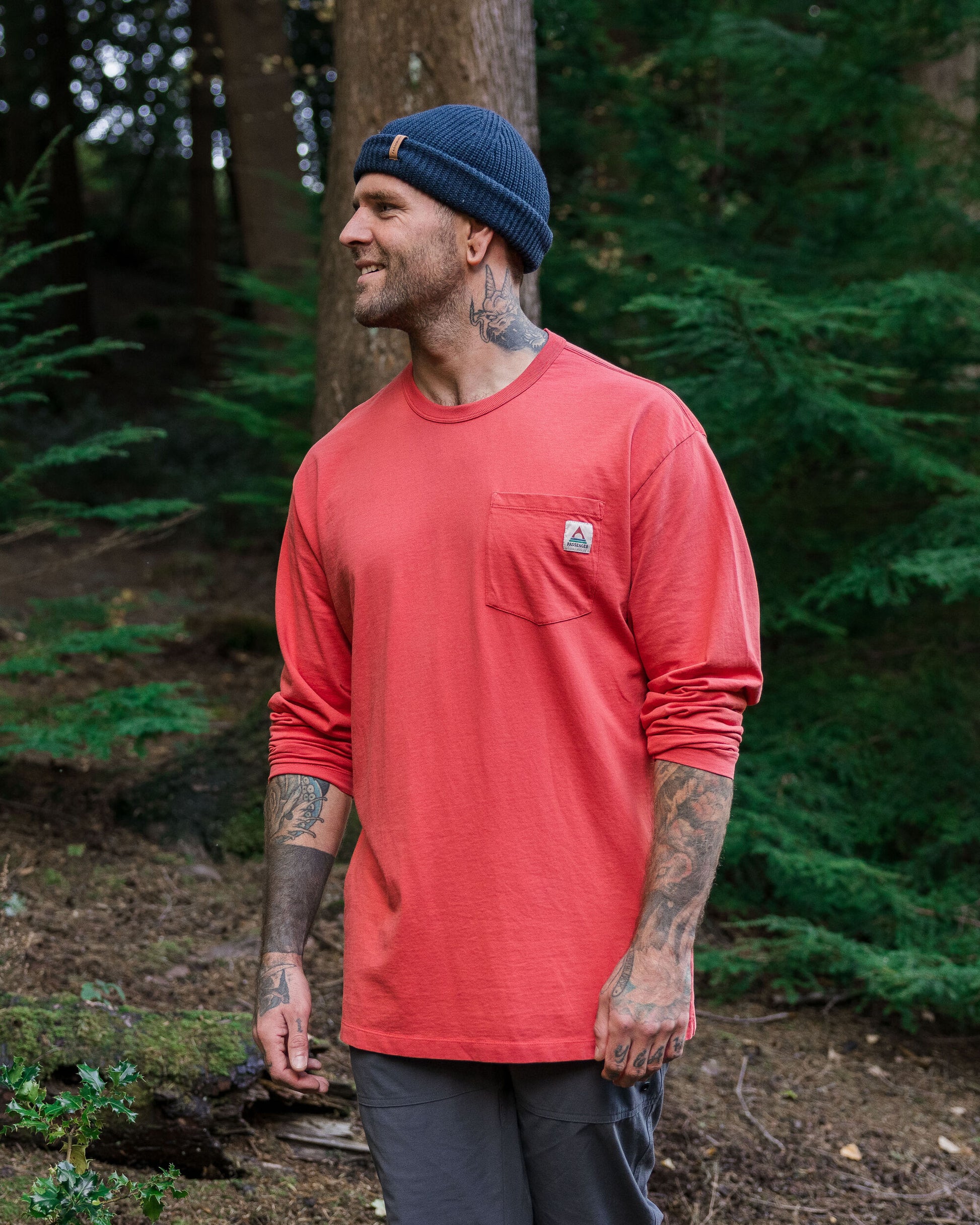 Heritage Recycled Relaxed Fit LS T-Shirt - Cardinal