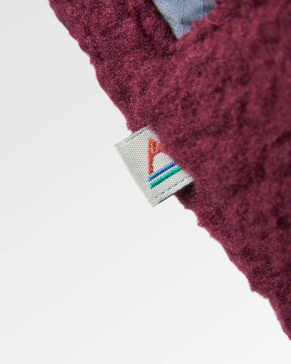 Offgrid 1/2 Zip Recycled Sherpa Fleece - Grey Marl/Fig - Flatlay