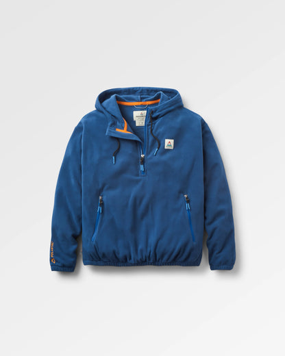 Ayla Micro Polartec® Hooded Fleece - Dark Denim - Flatlay