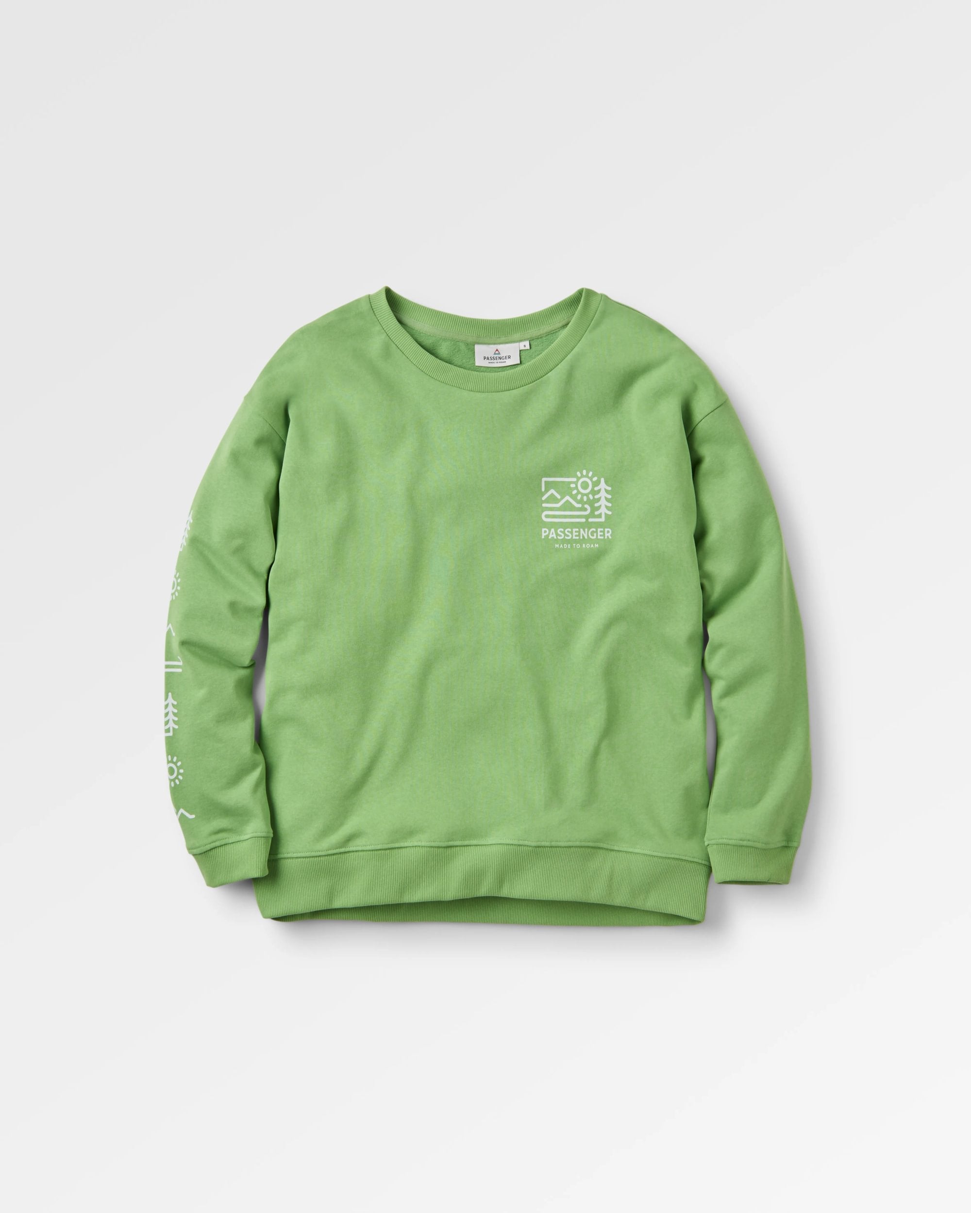 Phoenix Recycled Cotton Oversized Sweatshirt - Pear Green - Flatlay