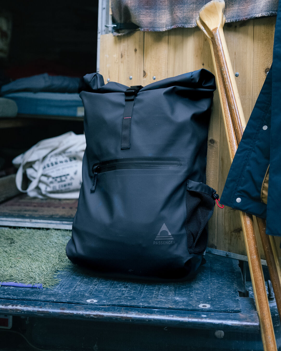Crossing Roll Top Backpack - Charcoal/ Black - Lifestyle