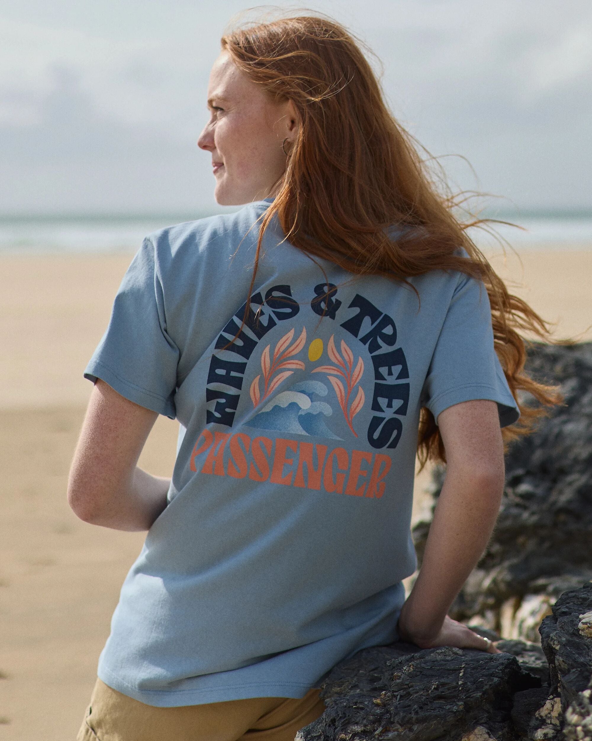 Dawning Recycled Cotton T-shirt - Faded Denim - Lifestyle