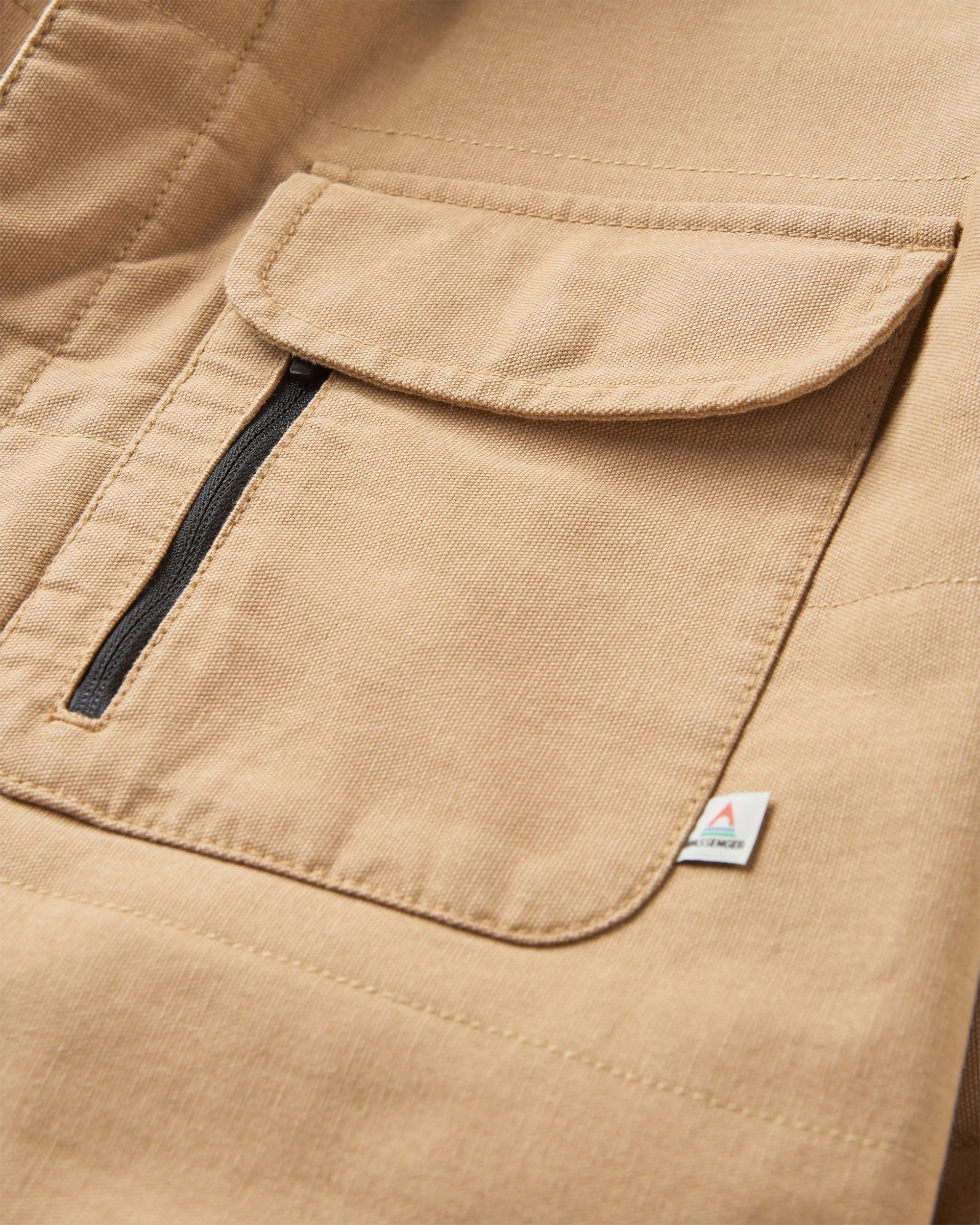 Taranaki Canvas Quilted Overshirt - Stone - Flatlay