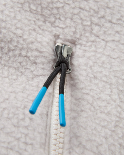 Fairbanks Full Zip Recycled Sherpa Gilet - Dark Denim/Vintage White - Flatlay