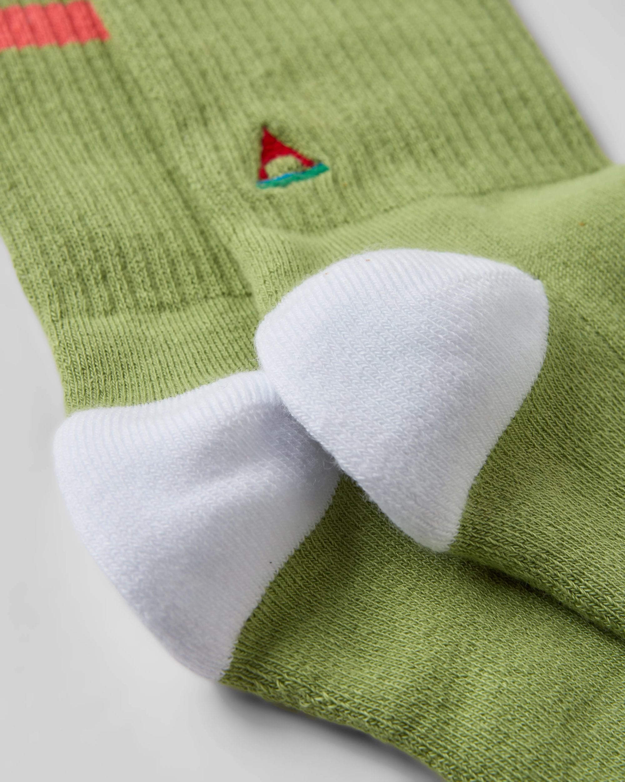 Organic Midweight Crew Socks - Pistachio - Flatlay