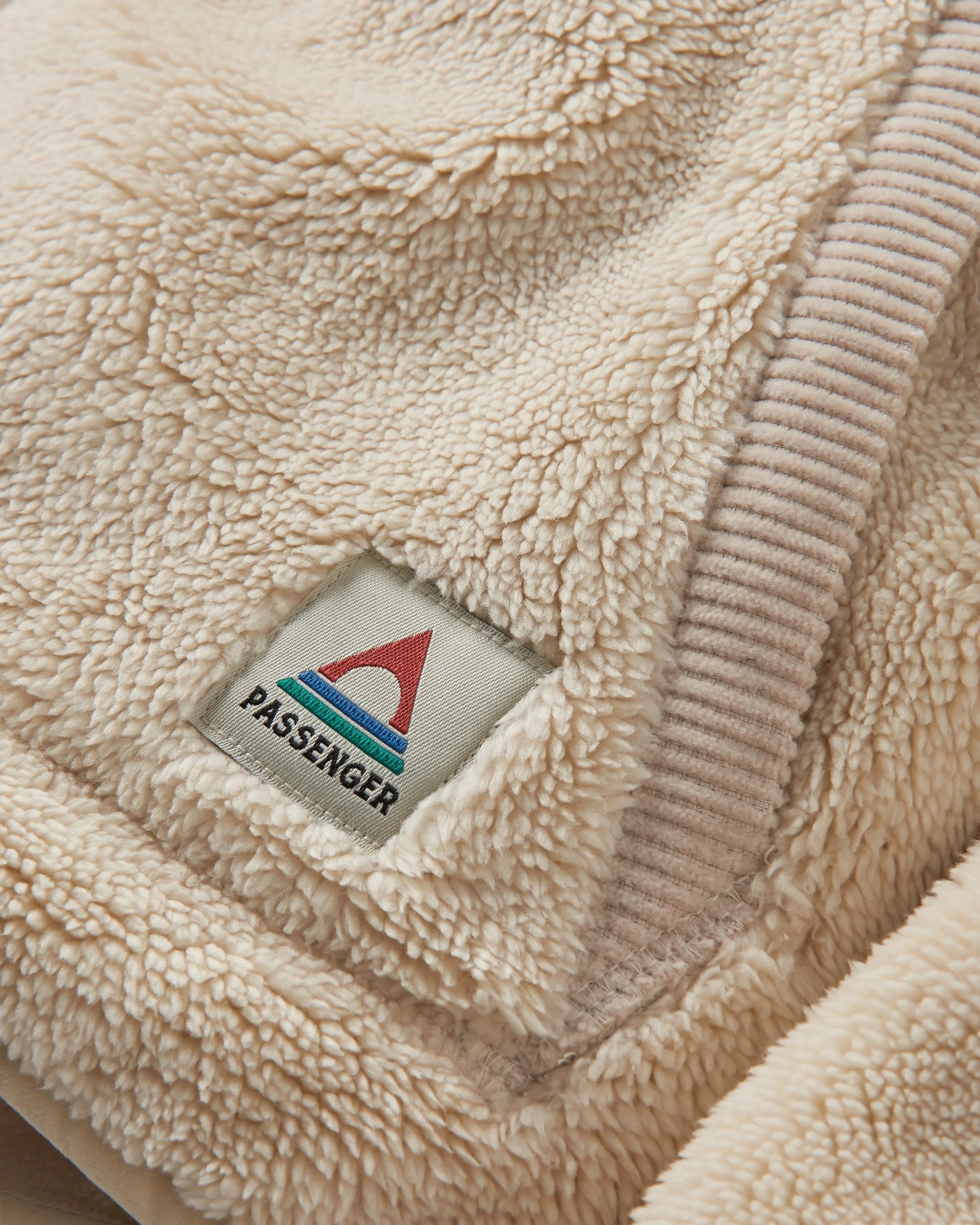 Iris Collarless Recycled Fleece - Oat - Flatlay