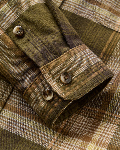 Backcountry Check Shirt - Dark Olive Check  - Flatlay