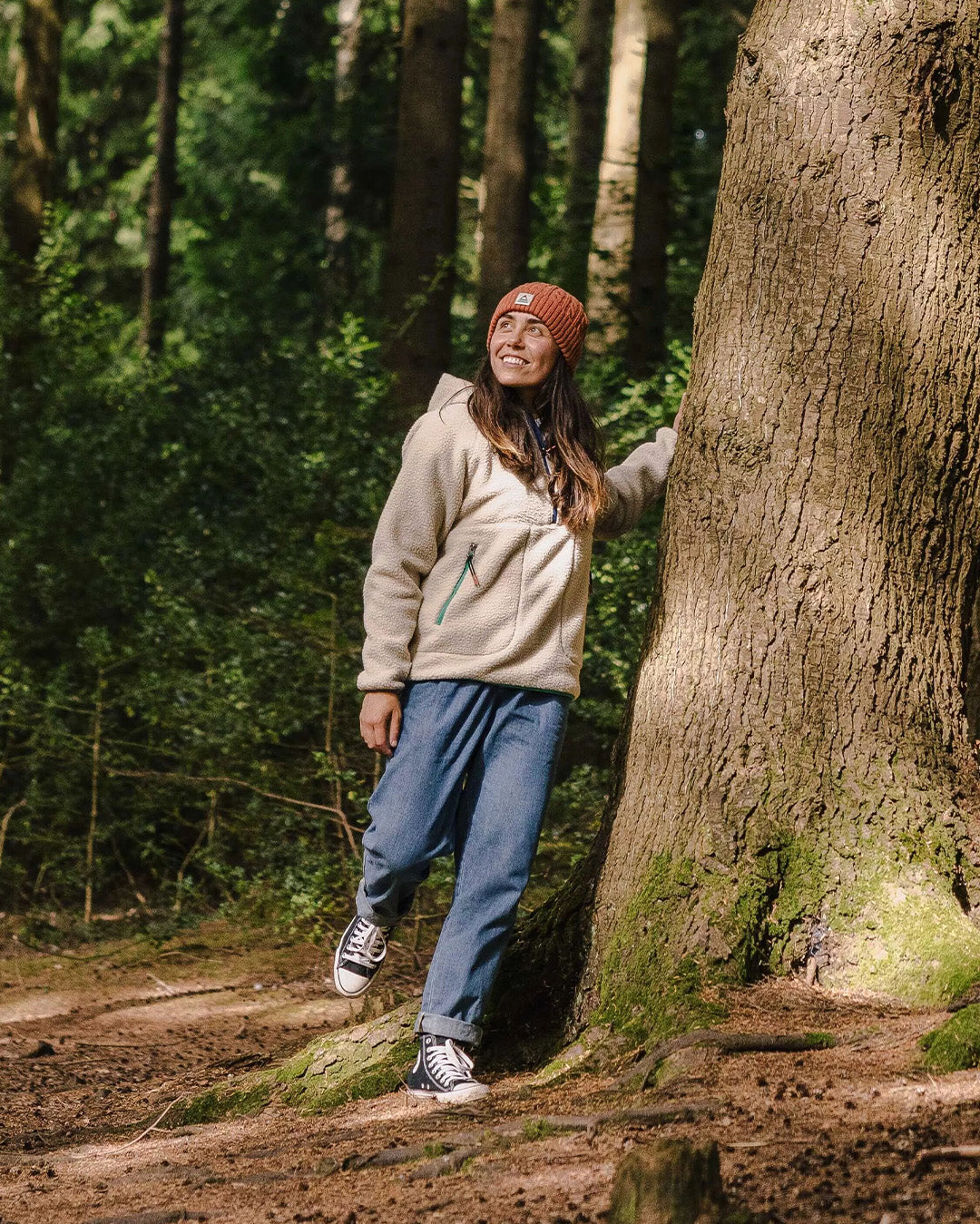 Maine 1/2 Zip Recycled Sherpa Fleece - Oatmeal - Lifestyle