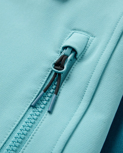 Ocean Recycled Softshell Anorak - Retro Blue/Tidal Blue - Flatlay
