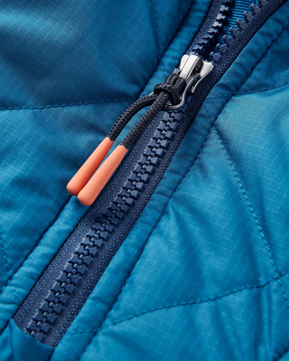 Juana Recycled Polar Hooded Fleece - Adventure Tidal Blue - Flatlay