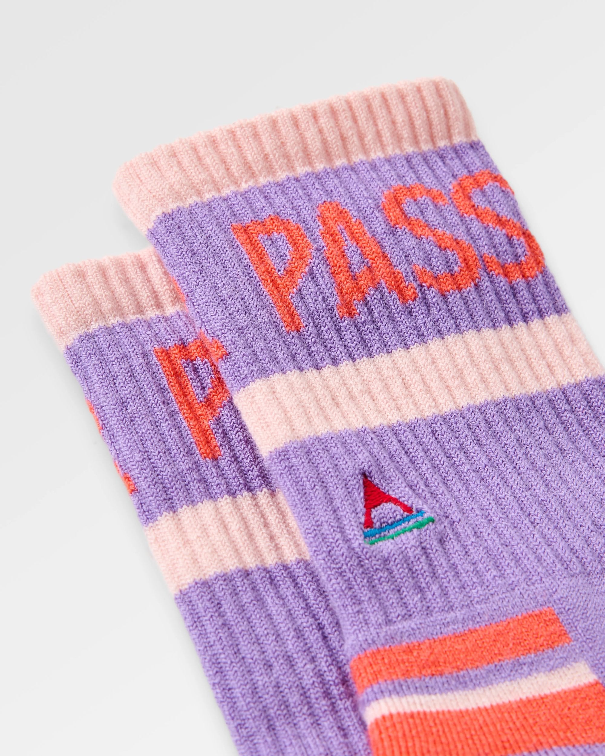 Tahoma Active Socks - Purple Indigo - Flatlay