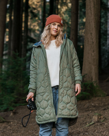 Parka Longue Isolante Recyclée Flora 2.0 Vert Olive – Passenger