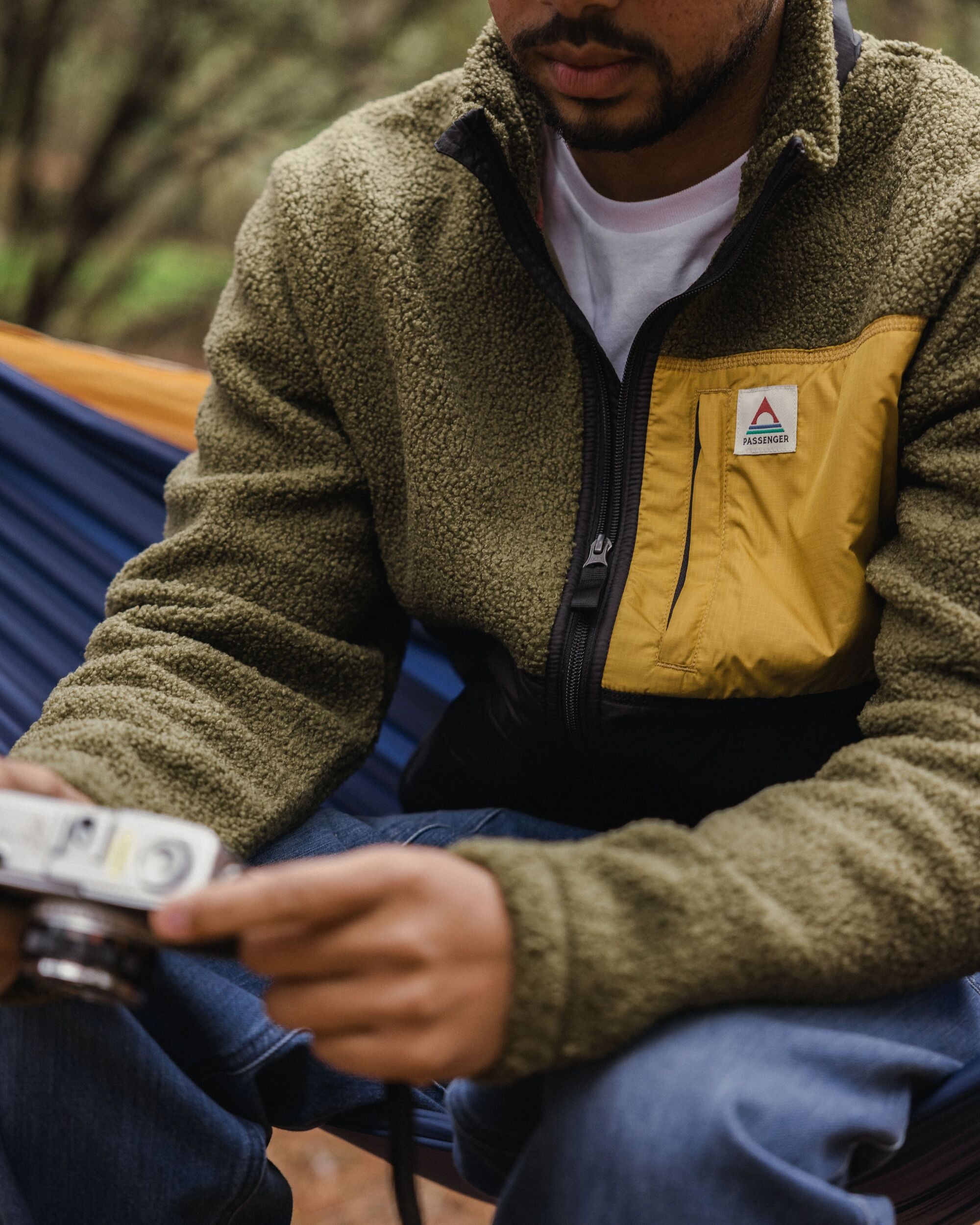 Born Explorer Recycled Polar-Lined Sherpa Fleece - Khaki - Lifestyle