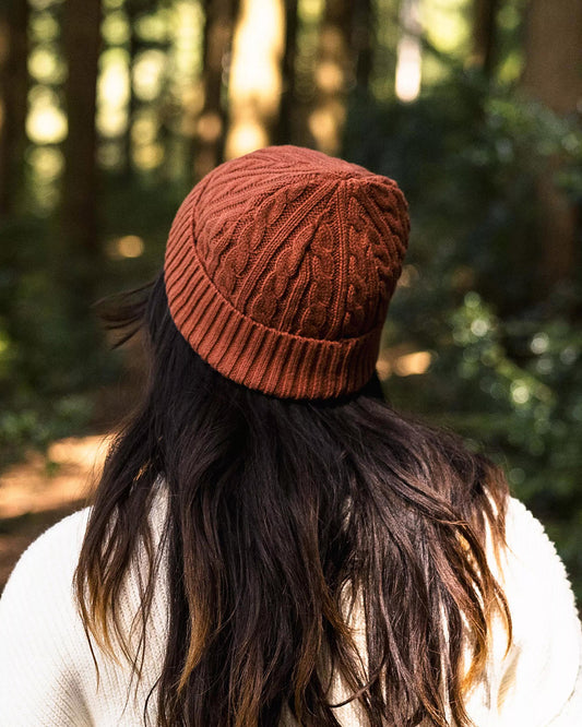 Womens_Fireside Recycled Cable Knit Beanie - Baked Clay