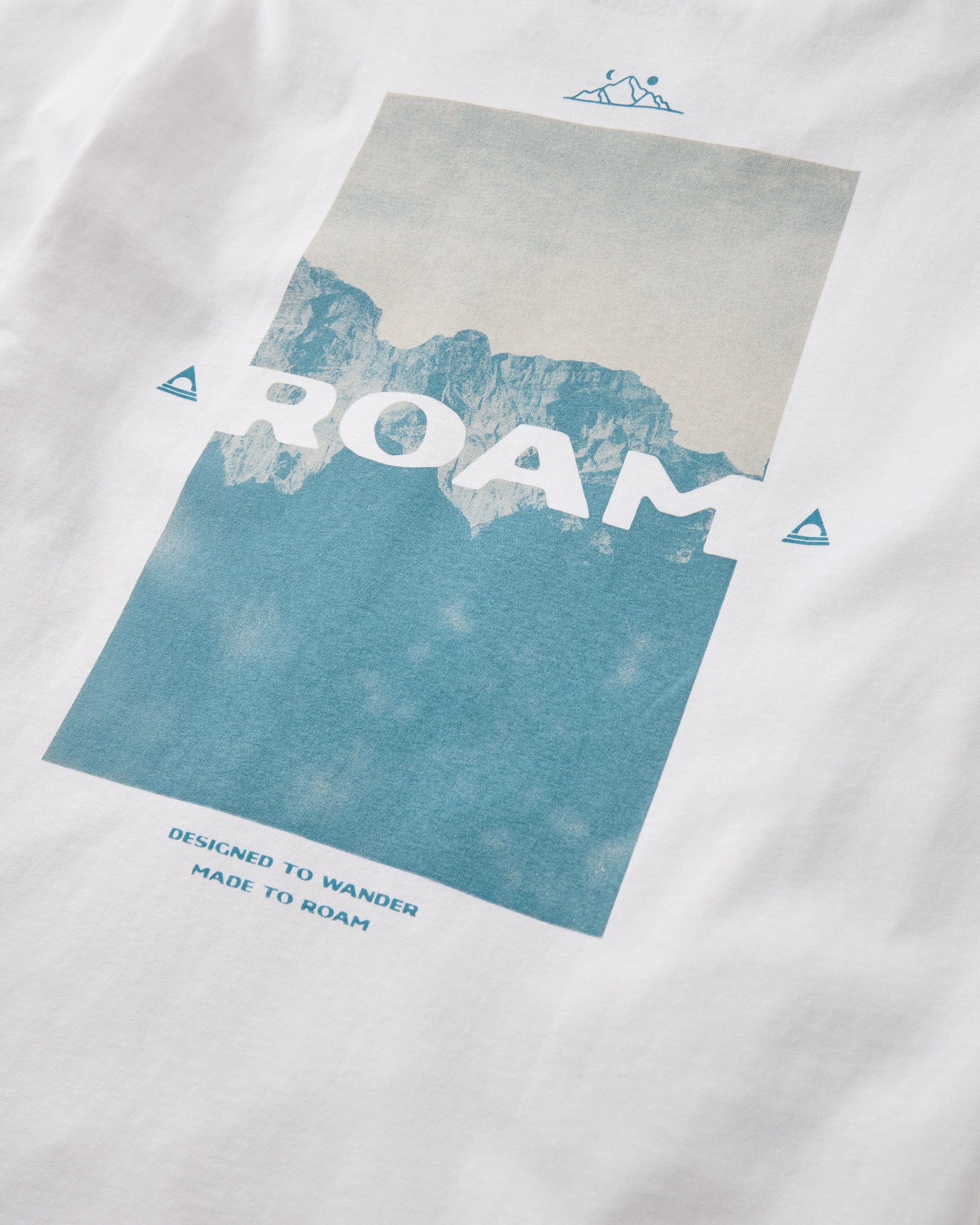 Roam Recycled Cotton T-Shirt - White - Flatlay