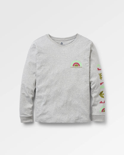 Papercut Recycled Cotton LS T-Shirt - Grey Marl - Flatlay