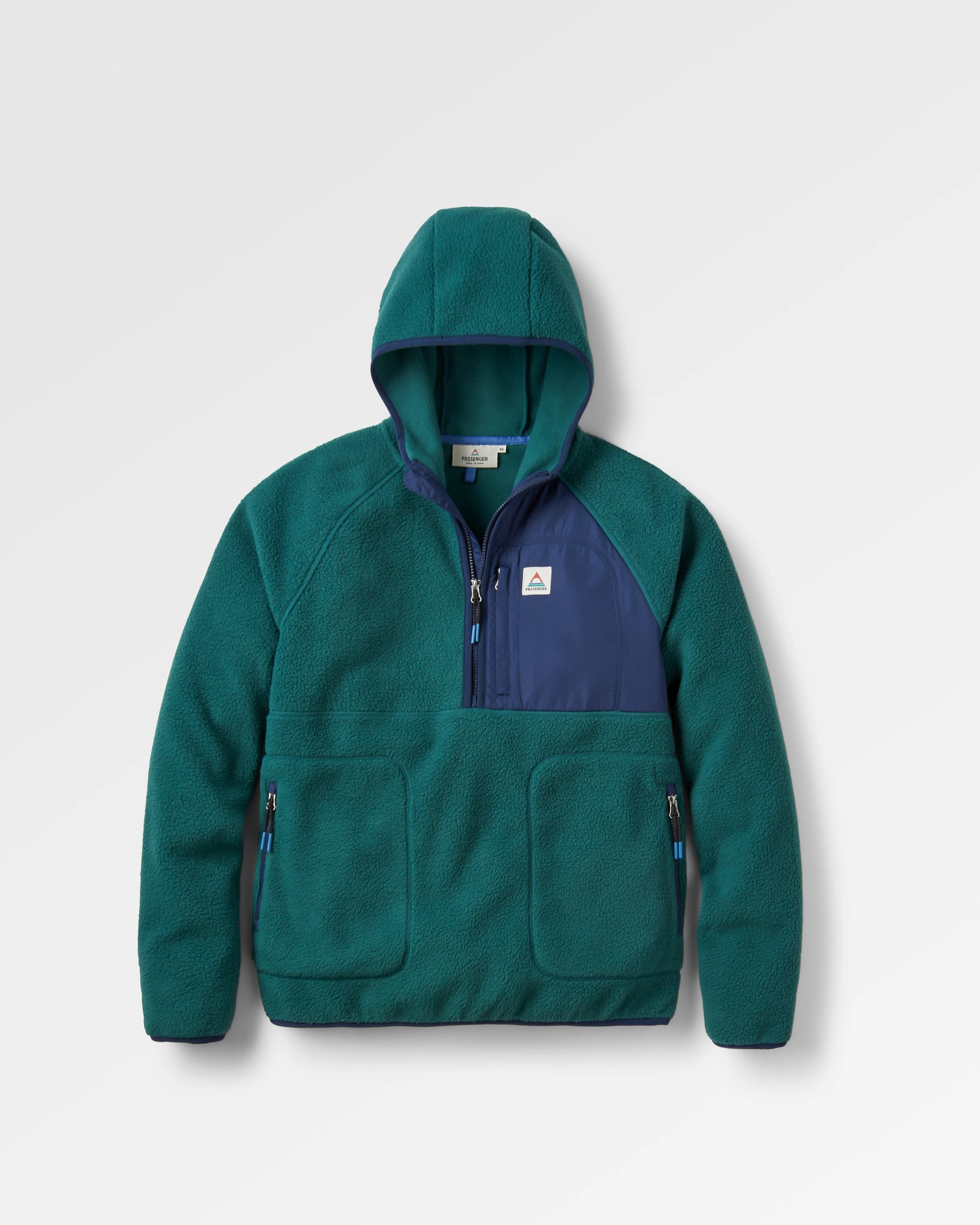 Ventura 1/2 Zip Recycled Sherpa Fleece - Rain Forest - Flatlay