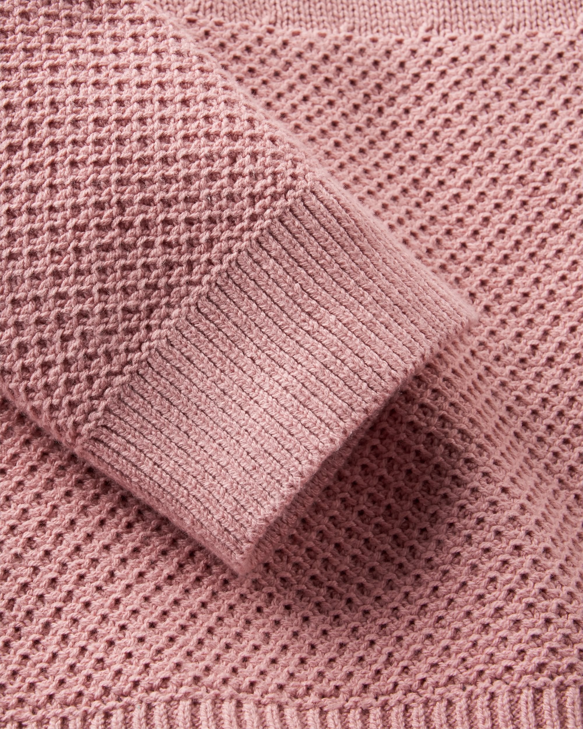 Cove Organic Cotton Knitted Jumper - Pink Haze - Flatlay