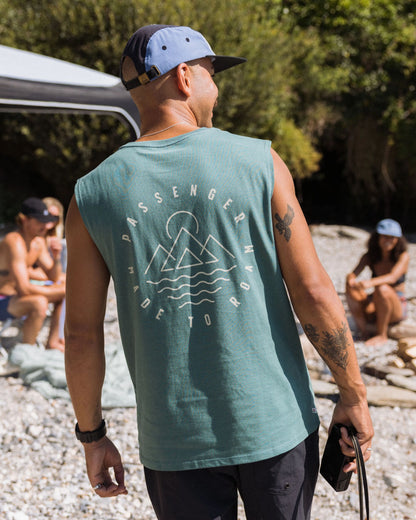Escapism Recycled Cotton Vest - Deep Ocean - Lifestyle