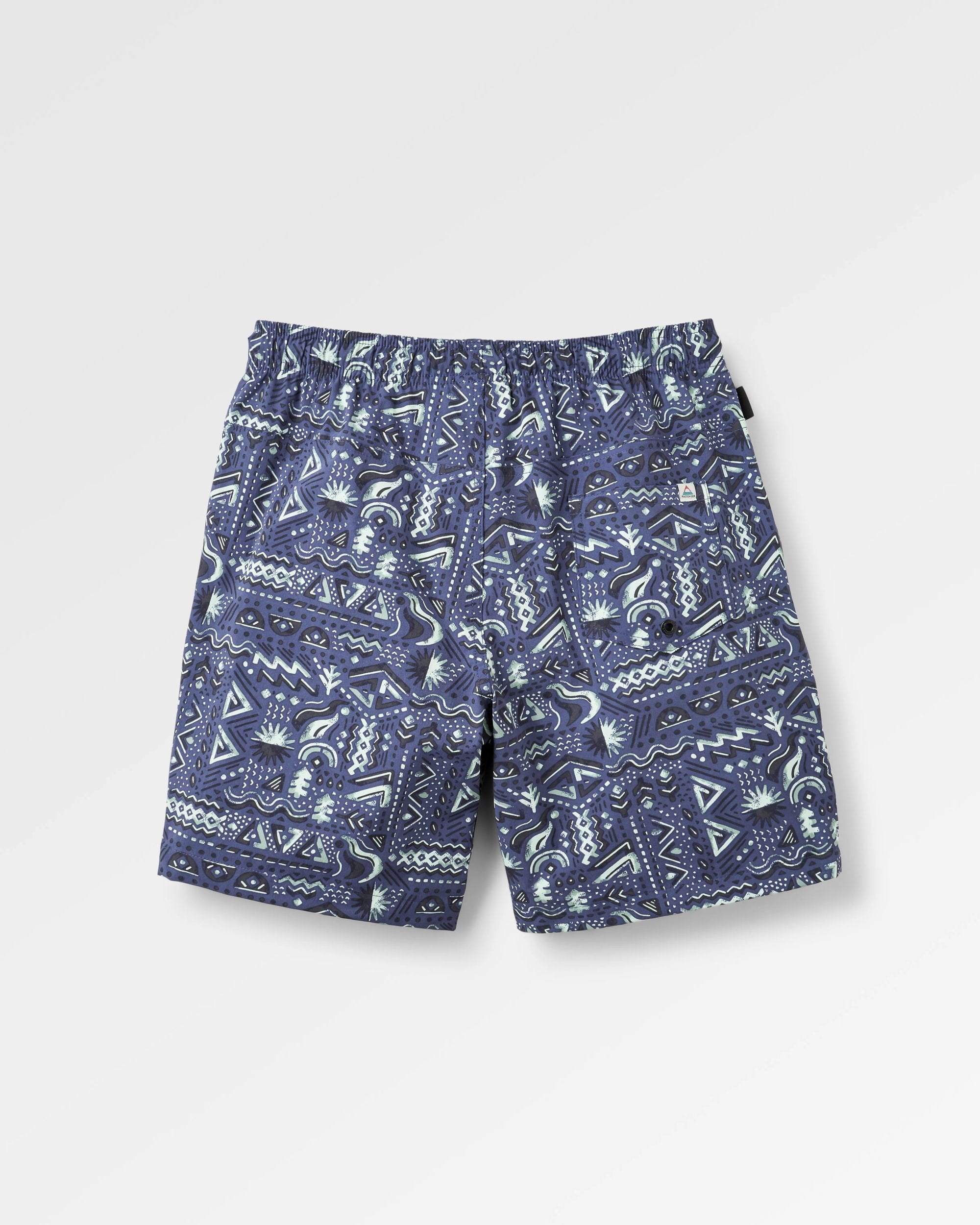 Drifter Beach Linerless Short - Elemental Geo Purple Indigo - Flatlay