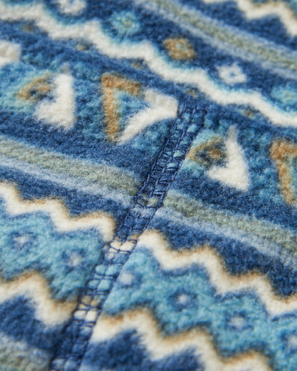 Sorrel Recycled Polar Fleece - Geo Stripe Dark Denim - Flatlay