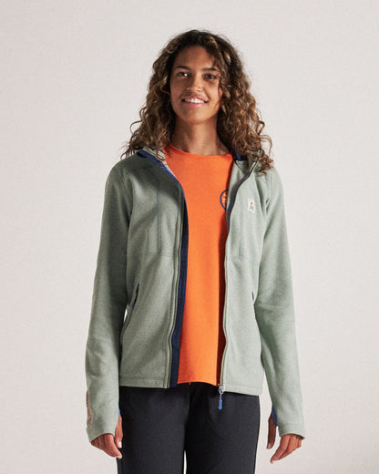 Crest Recycled Polartec® Fleece Hoodie - Pistachio - Studio Model
