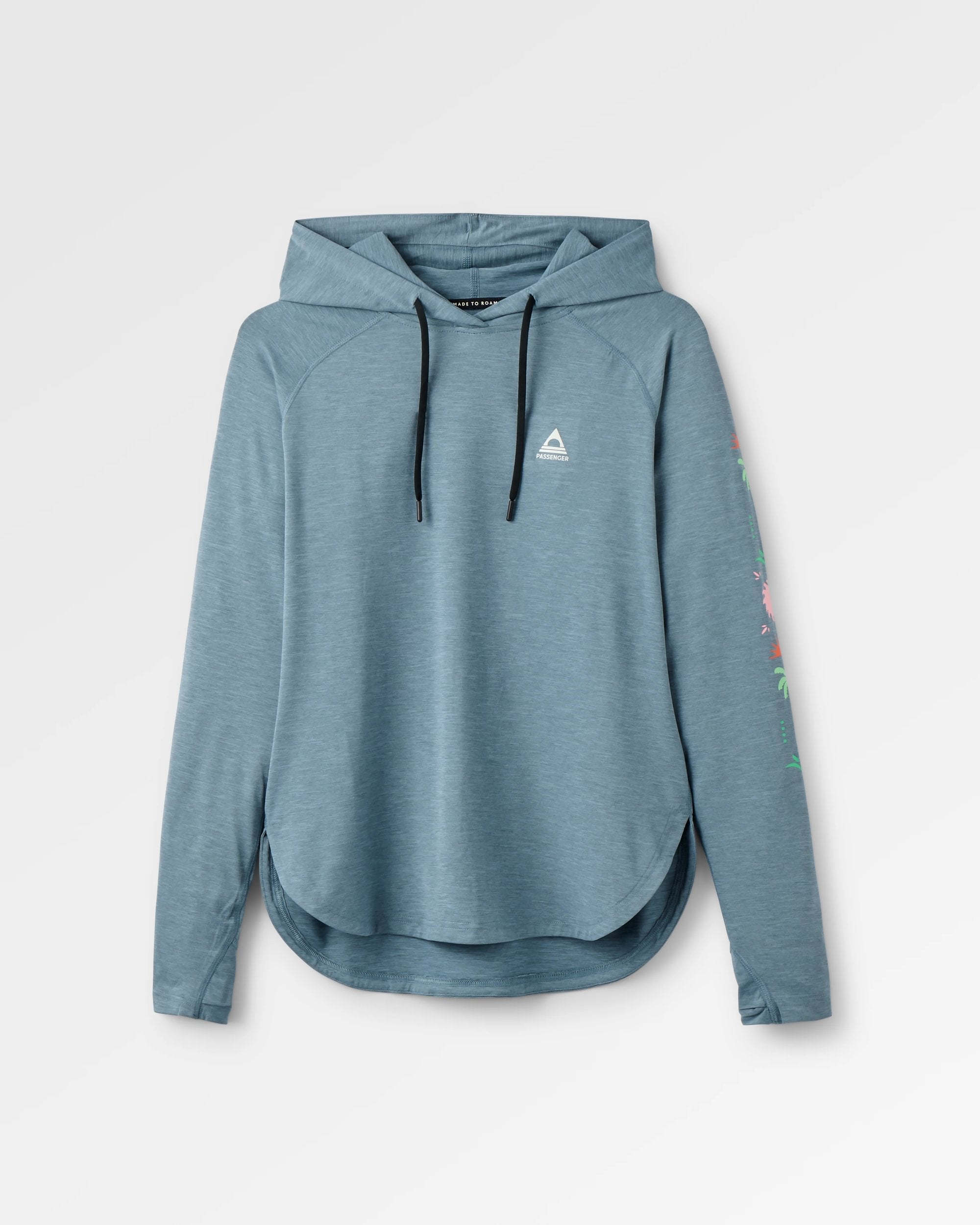 T-shirt à manches longues avec capuche et protection UPF50 Sunvale - gris orage chiné